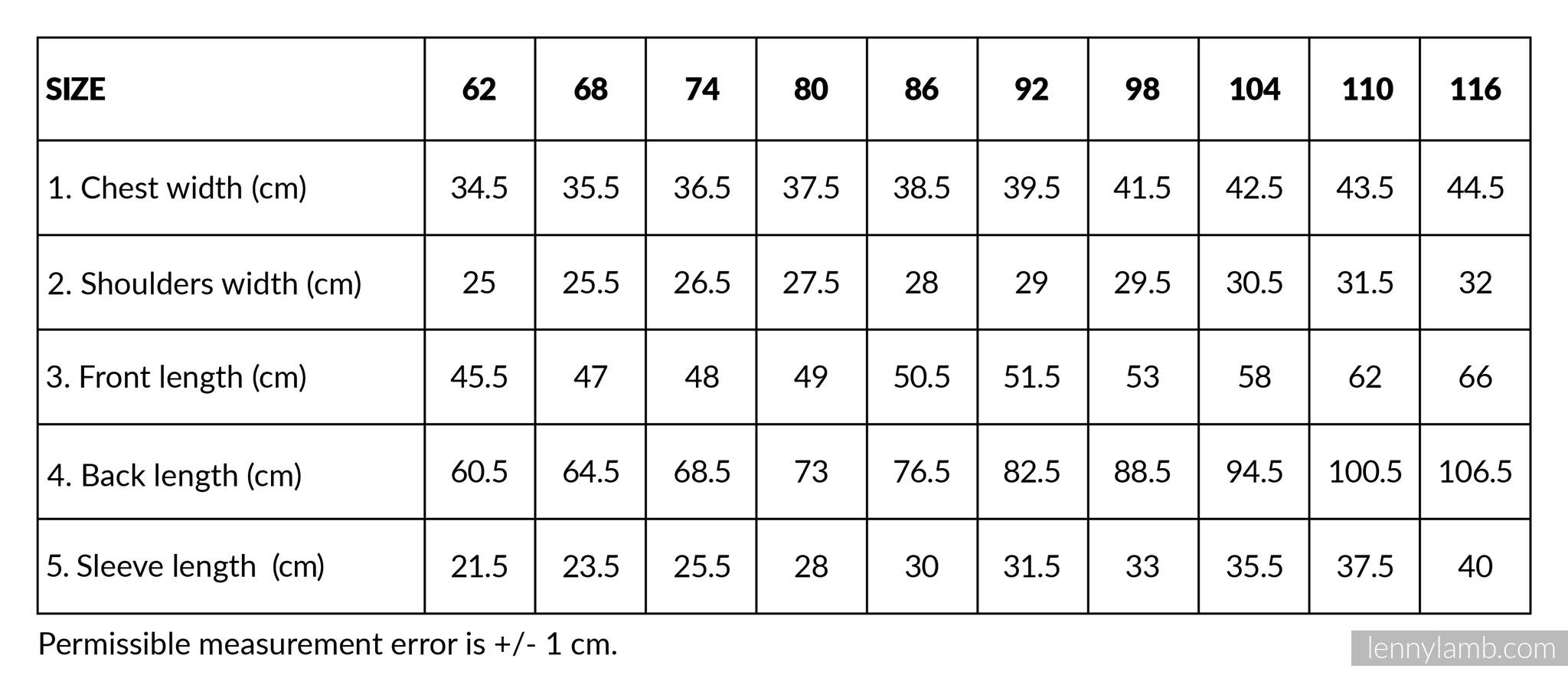 lennylamb bear romper size guide